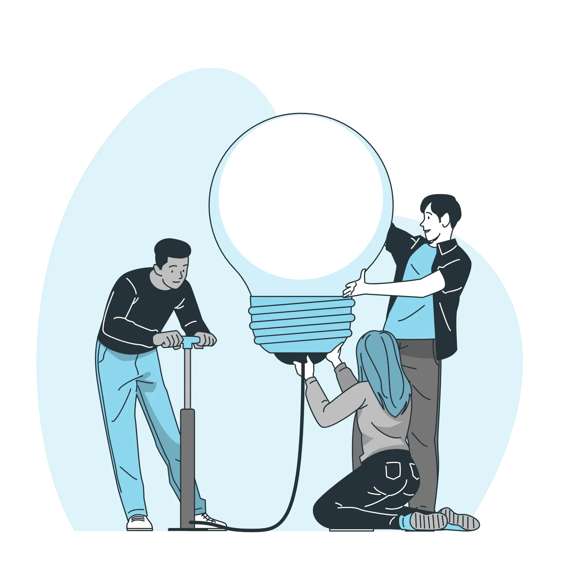 Group of individuals working together to solve a tech-related issue